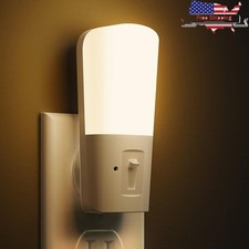 Dimmable Adjustable Brightness Plug in Night Light Auto On Off Soft White LED US