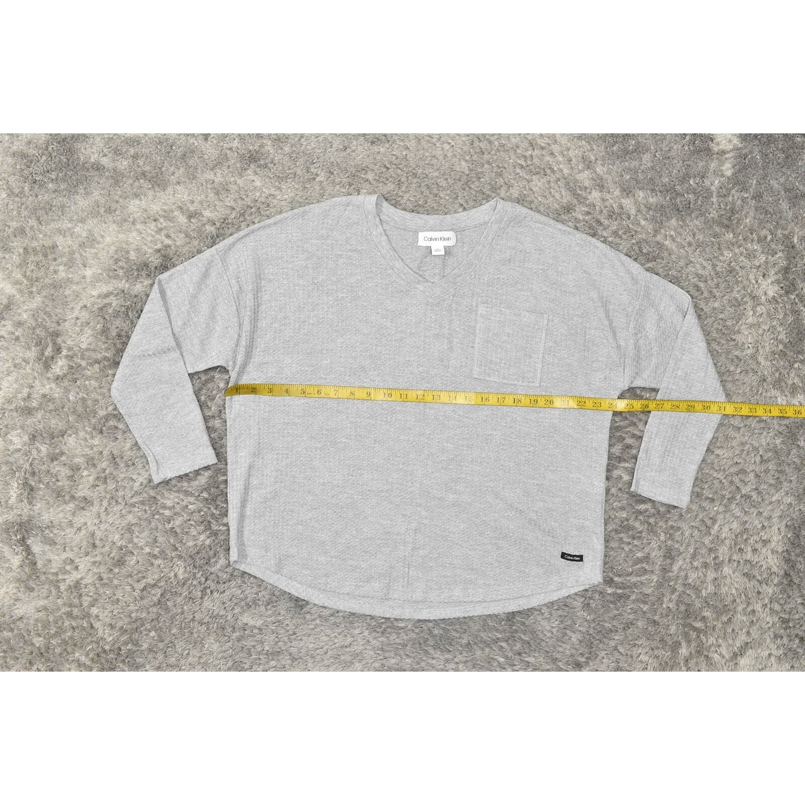 Calvin Klein V Neck Solid Gray Pullover Sweater M… - image 2