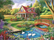 300 Piece Jigsaw Puzzle for Adults, Floral Countryside Jigsaw Puzzle