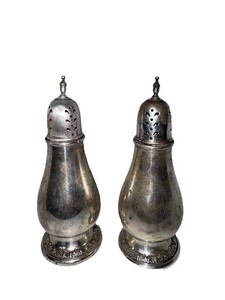 1939 Prelude by International Sterling Silver Salt Pepper Shakers 4.3 Oz