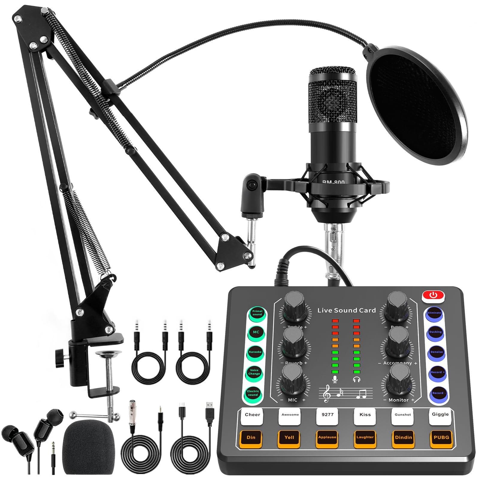 Microphone de streaming avec filtre anti-pop et suspension pour un son pur