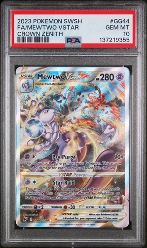 2023 Pokemon Crown Zenith Mewtwo Vstar Full Art #GG44 PSA 10 Galarian Gallery