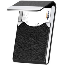 Padike Professional Business Card Holder PU 3.7 x 2.5 x 0.5 inches, Black