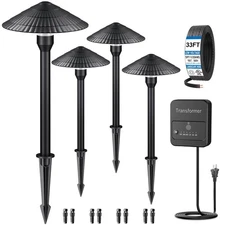 Landscape Lighting Pathway Lights 4 Pack, 5W Low Voltage LED Outdoor Garden L...