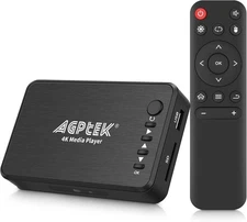 AGPTEK Updated 4K@30hz HDMI TV Media Player with HDMI/AV/VGA Output, Digital MP4
