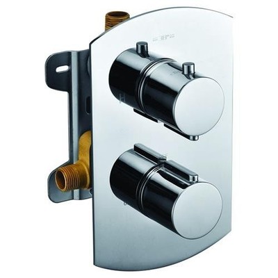 Alfi Brand Ab3809-PC Chrome Round Knob 1 Way Thermostatic Shower Mixer