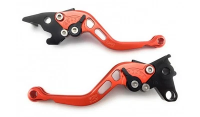 Paire Leviers Courts Orange Pour KAWASAKI ZZR 1100 ZZR1100 ZZ-R ZXT10C 1990-1992 - Photo 1/4