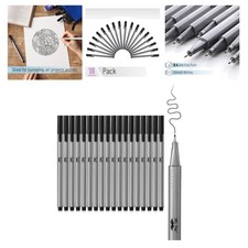 Versatile Black Fine Point Fineliner Pens, 0.4mm - Perfect for Art  Writing