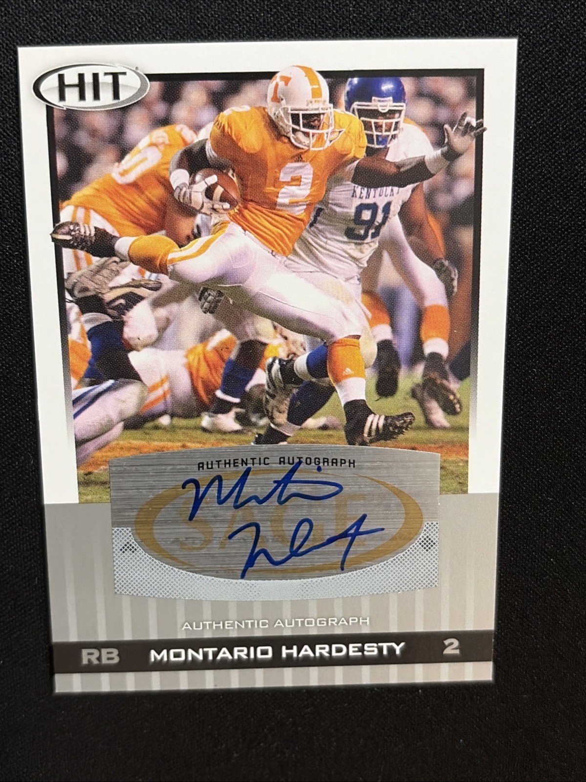 Montario Hardesty SA-GE Hit Autographs #A58 Base