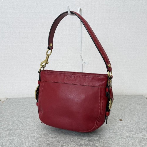 COACH Vintage Zoe Hobo Bag Shoulder Bag Hand Bag Leather Red x Gold Hardware - Picture 16 of 24