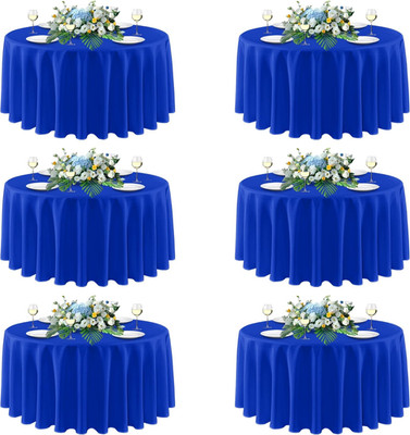 Royal Blue round Tablecloths 120 Inch, 6 Pack - Circle Fabric Cloth Table Cloths