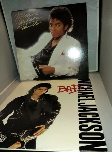 MICHAEL JACKSON LOT OF 2 LPs BAD THRILLER VG-VG++ ESTATE SALE LOOK