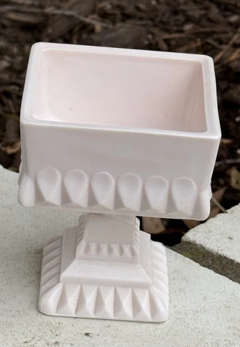 1950s Jeanette Pink Blush Milk Glass Wedding Pedestal Dish Candy Dish NO LID