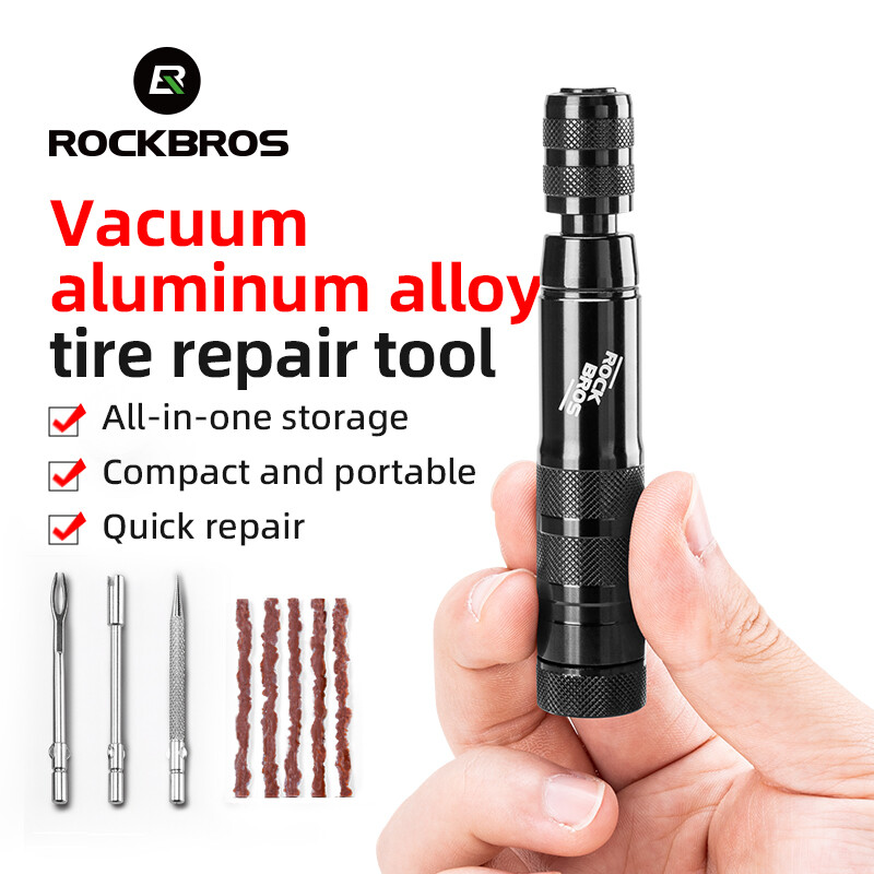 ROCKBROS Tubeless Bike Vacuum Aluminum Alloy Tire Tool Repair Kit With Patch