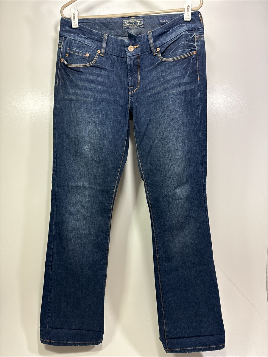 Vintage Seven Jeans Mens 32x34 Blue Denim Boot Cut Dark Wash