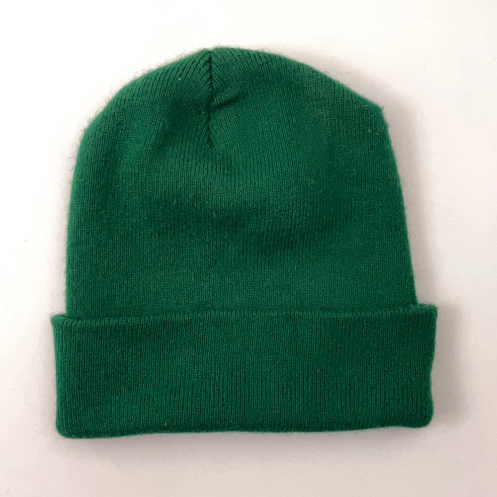 Classic Cuffed Winter Hat Green Machine Knit