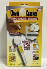 Clever Egg Cracker, Clever Scrambler Combo Pack, As Seen On TV, New In the Box 