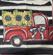 FARMHOUSE FALL PILLOW COVERS 18x18"  OLD TRUCK SUNFLOWERS 4PCS