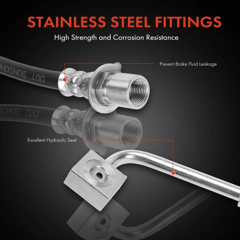 Manguera hidráulica de freno de pasajero delantero derecho 1 pieza para Dodge Ram 4500 08-10 Ram 5500 Foto 4 de 4