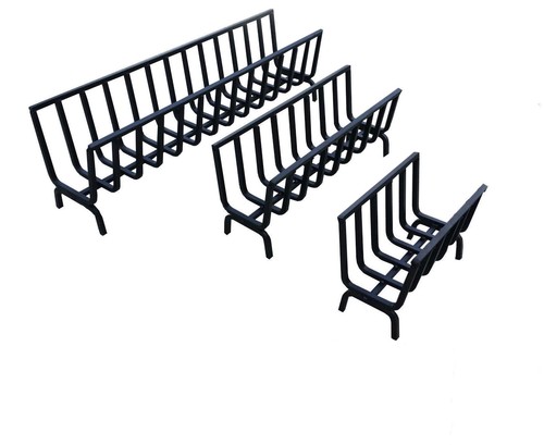 Brucialegna Per Camino In Ferro 5 Barre - Porta Legna 37x31x15cm, Design Robusto