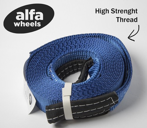2x SUV Truck Tow Strap 3" 20000lbs BLUE 9T 3x20 ft car Pull winch OffRoad Snow - Picture 3 of 8
