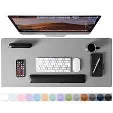 Leather Desk Pad Protector Mouse Pad Non-Slip Computer Mat for Desk PU Leathe...