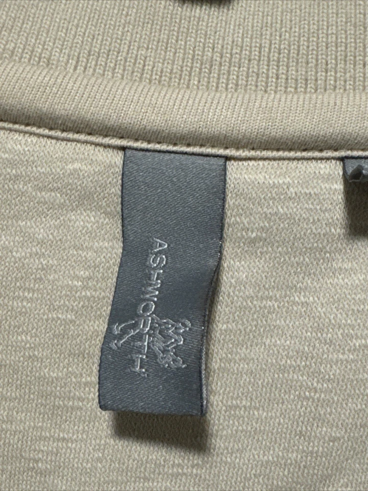 Pullover Ashworth Hombre Beige 1/4 Cremallera Forrado de Vellón Mediano Foto 2 de 4