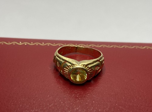 14K Gelbgold Lab Created Zirkonia CZ Edelstein Bettelarmband 585 Ring 1 - Bild 8 von 11