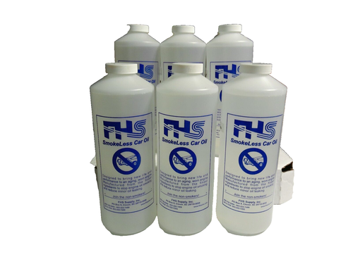 FHS SmokeLess Lite Car Oil, High Performance For Smoking Engines, 1 Qt, 4 Pack