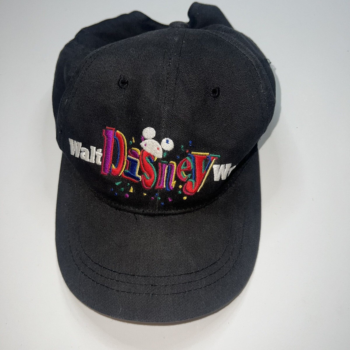 Vintage Walt Disney World Embordered Ball Cap Black Goofys Hat