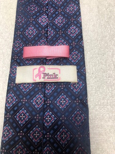 PINK MENS TIE SHADES OF BLUE WITH PINK 3.5 X 59 NWOT - Picture 4 of 4