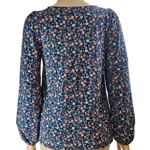 Lucky Brand Women's Square Neck Long Sleeve Print Top NWT back