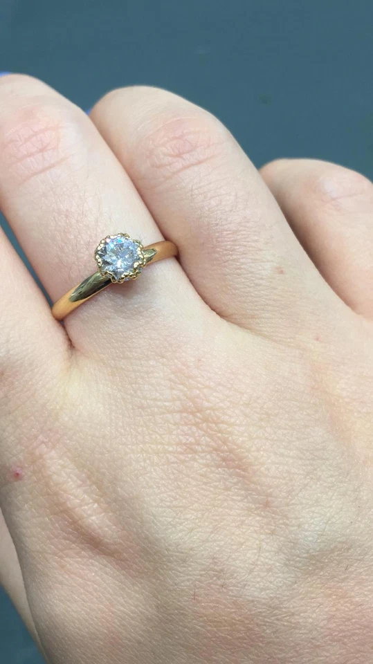 Anello ORO GIALLO Solitario con Zircone ORO 18 KT 750% List 285€ - Immagine 4 di 4