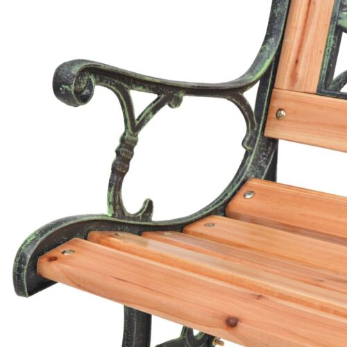 Outdoor Decor Garden Patio Deck Rose Patterned Wooden Park Bench Chair Seat - Picture 3 of 5
