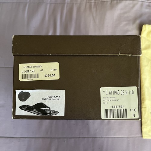 LOUIS VUITTON Black Leather THONG FLIP FLOPS size 11 - 12 | eBay