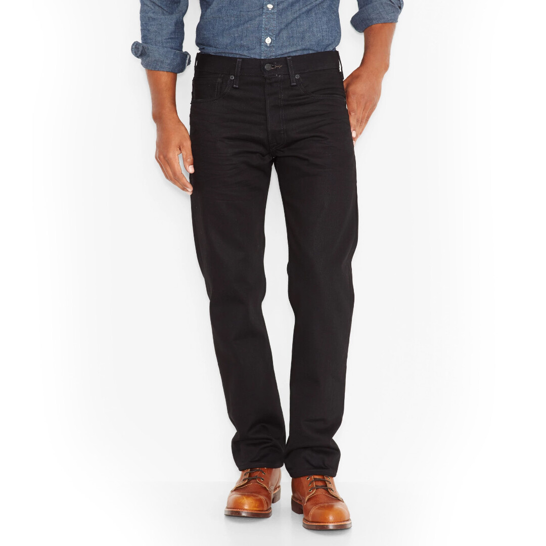 Джинсы Levis 501 Original Fit (полированный черный) Мужские прямые джинсовые