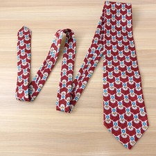 Christian Dior Red Floral Monsieur Print Necktie Mens Designer Classic USA Made