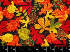 Tina SCRAP 9"x21" Leaf Tree Fall Autumn Harvest Elegant Cotton Fabric