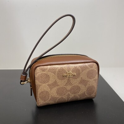 New Coach Pouch Wristlet In Signature Canvas CW907 | eBay