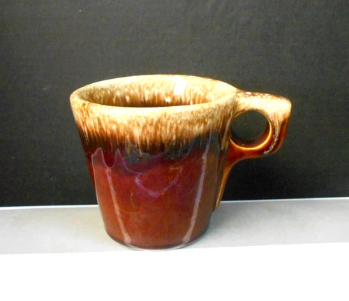 Vintage Hull Pottery Brown Drip Coffee Cup Mug Oven Proof USA