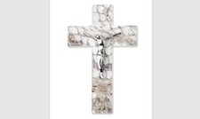 Crucifix cm 34 fabriqué artisanale dans Verre de Murano fabriqué à Italy