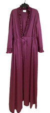 Vtg Nightgown Robe 70 s Set Dressing Gown Nylon Candy Pink Berry Purple M L
