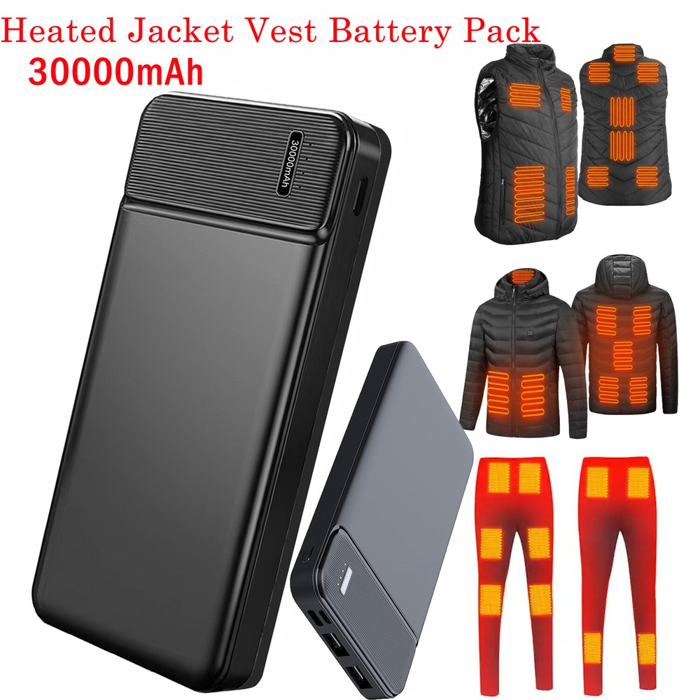 Heated Jacket Vest 300000mAh External Battery Power Bank Backup Fast Charger USB
