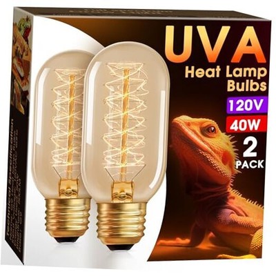  Heat Emitter for Reptiles, 40W Heat Lamp Bulb, Reptile Heat Bulbs, 40w