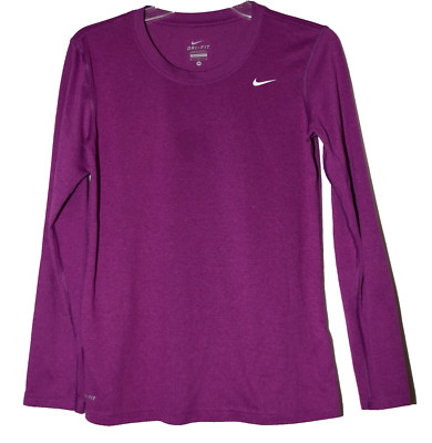 Nike Dri-Fit Purple Long Sleeve Womens Running Top Size M | eBay