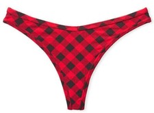 Victoria's Secret PINK Cotton Thong Panty in Red Pepper Plaid M L XXL NEW