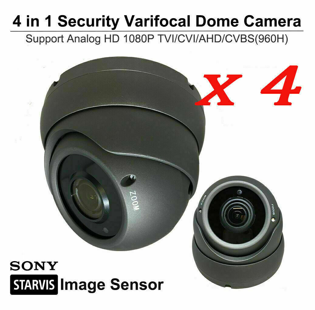 [4 PKG] 1080P Security Camera 2.8-12mm Varifocal Dome HD TVI