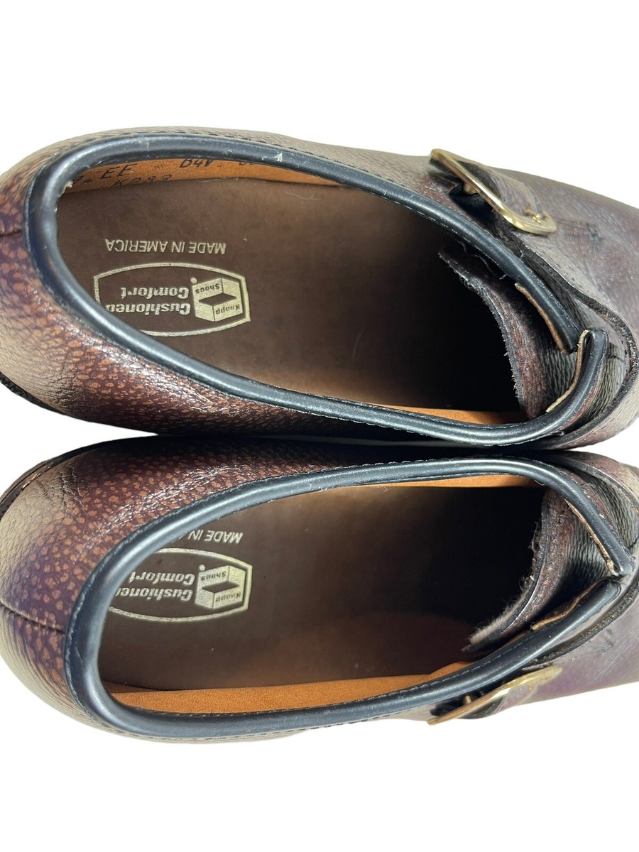 Knapp Brown Pebbled Steel Toe Monk Strap Dress Shoes 9 EE | eBay