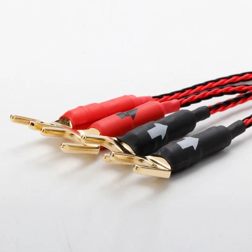 4 Stück OCC Kupfer Versilbert Lautsprecher Jumper Kabel Vergoldet Bananen Spaten Stecker - Bild 6 von 6