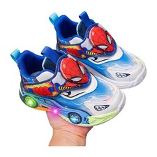 Spiderman Car Design Kids Sneakers LED Lights Comfort Sports Shoes Boys Trainers